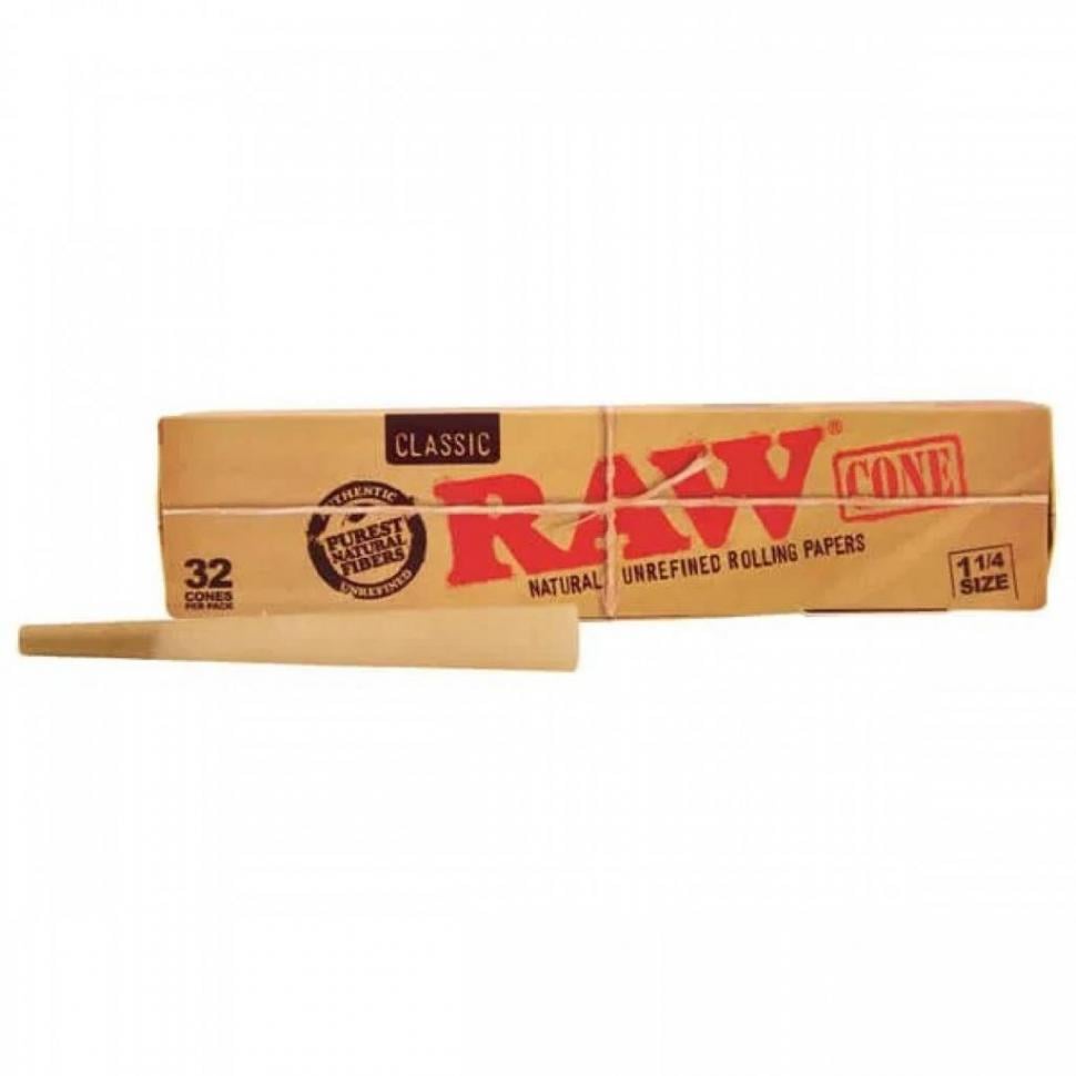 Гільзи конусні для самокруток RAW PRE-ROLLED CONEBASIC 1 ¼ 32 шт. - фото 1