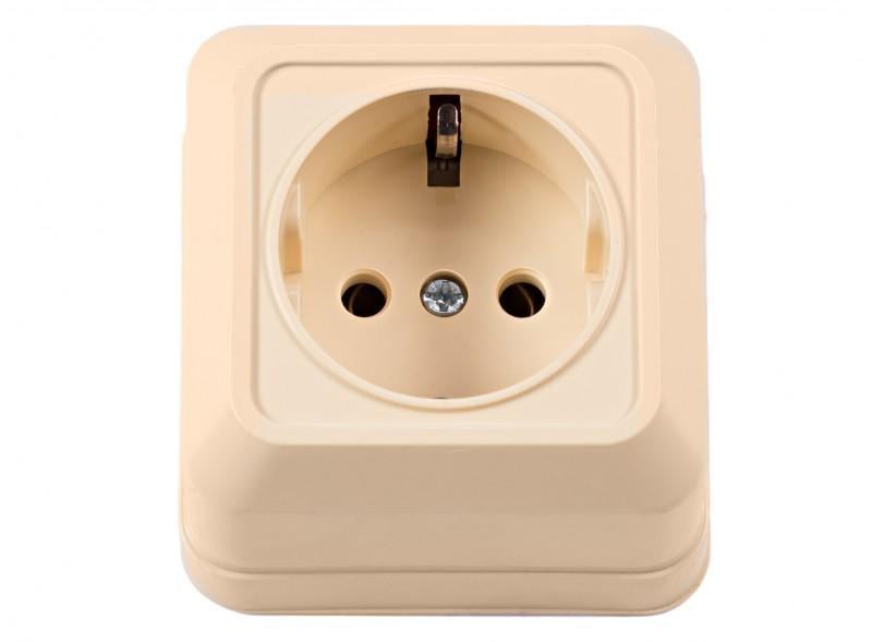 Розетка Luxel Opera 2304 1-я с/з накладная Кремовый (00000038601)
