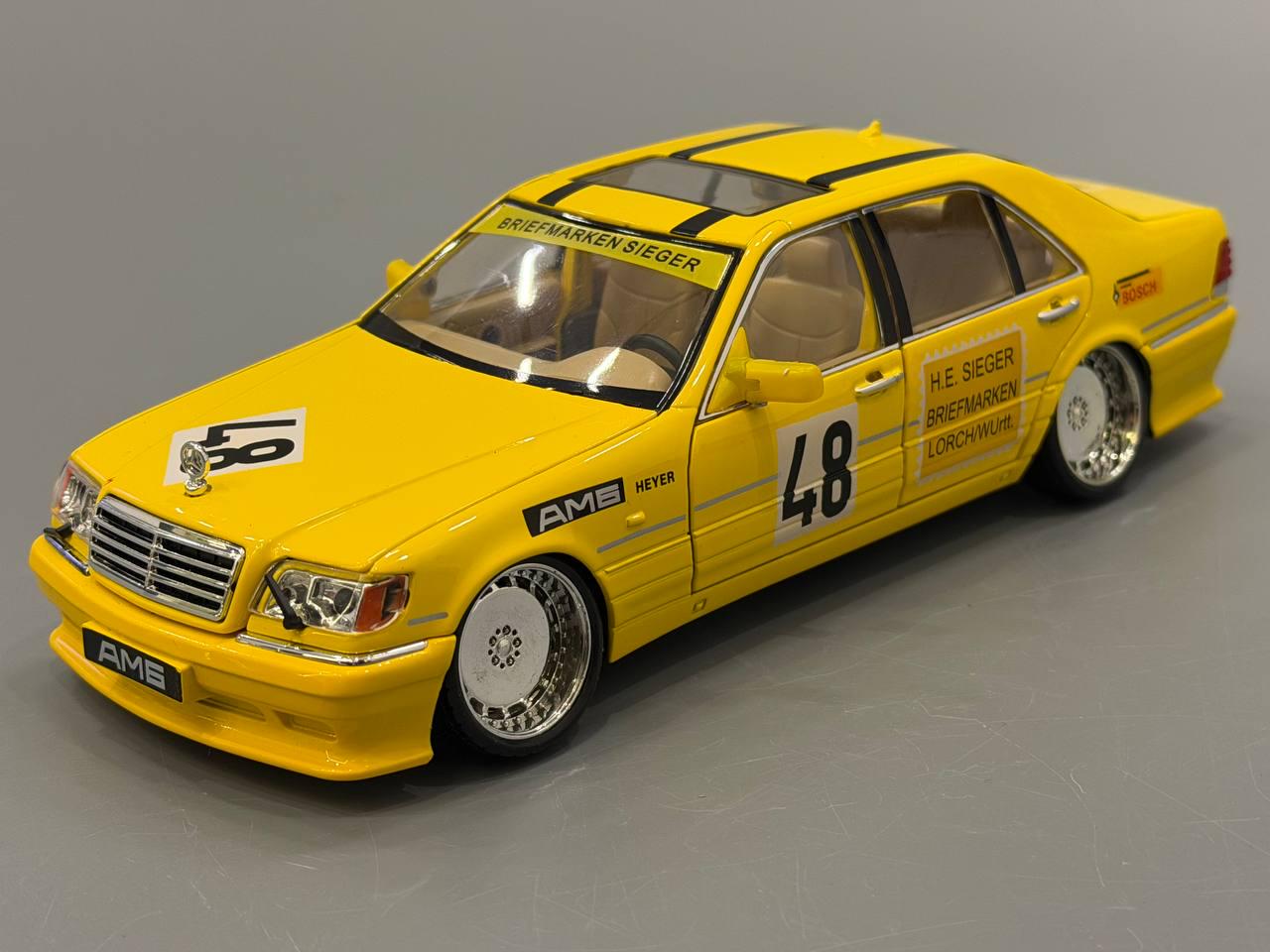 Машинка инерционная АвтоСвіт Mercedes-Benz W140 открывается дверь/капот/багажник 21 см Желтый (AP-2122)