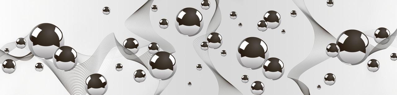 Наклейка виниловая 3D Zatarga Стальные шары 600х3000 мм Серый (1227147631)