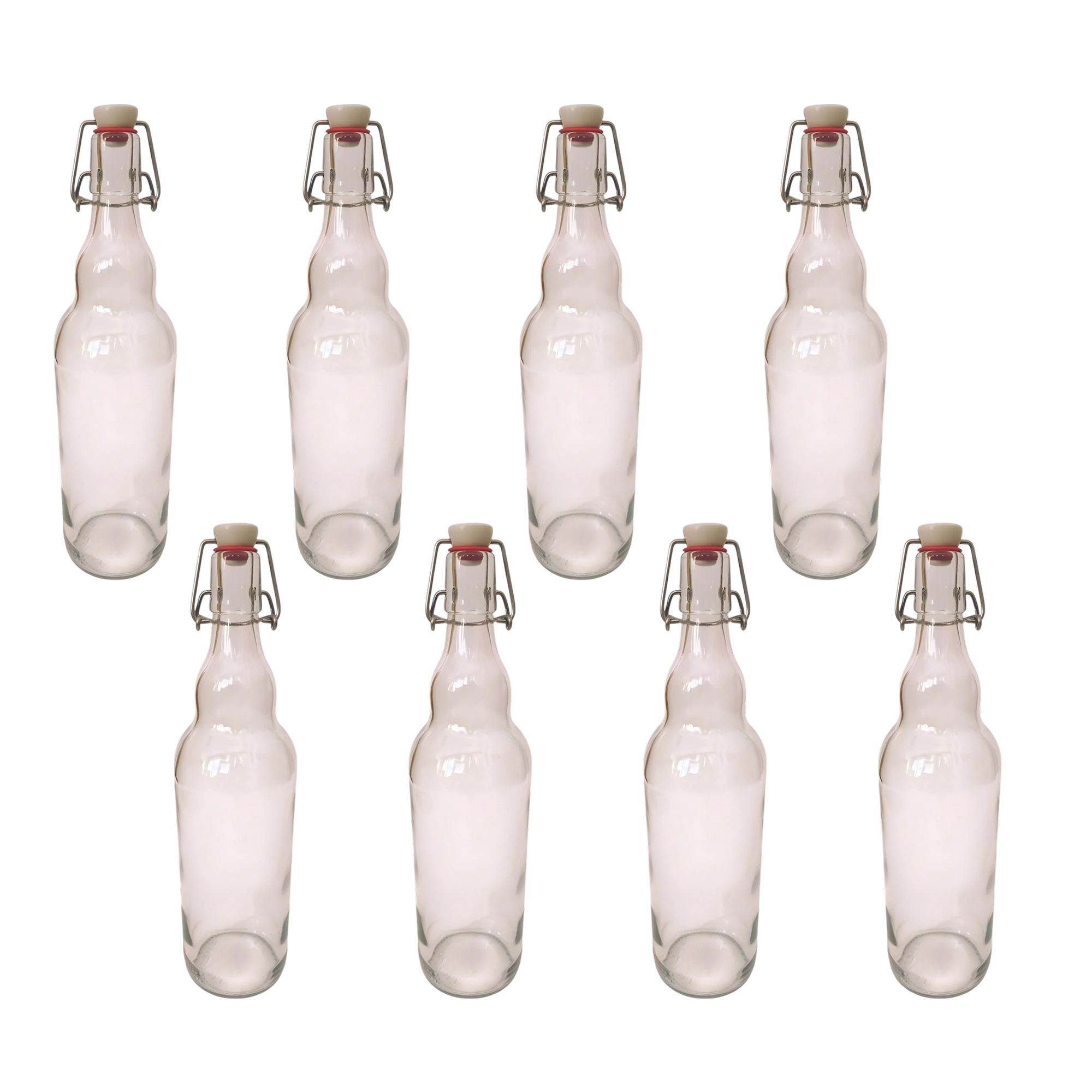 Пляшка скляна Бугельна з бугельною пробкою 1 л 8 шт. Прозорий (31588265)