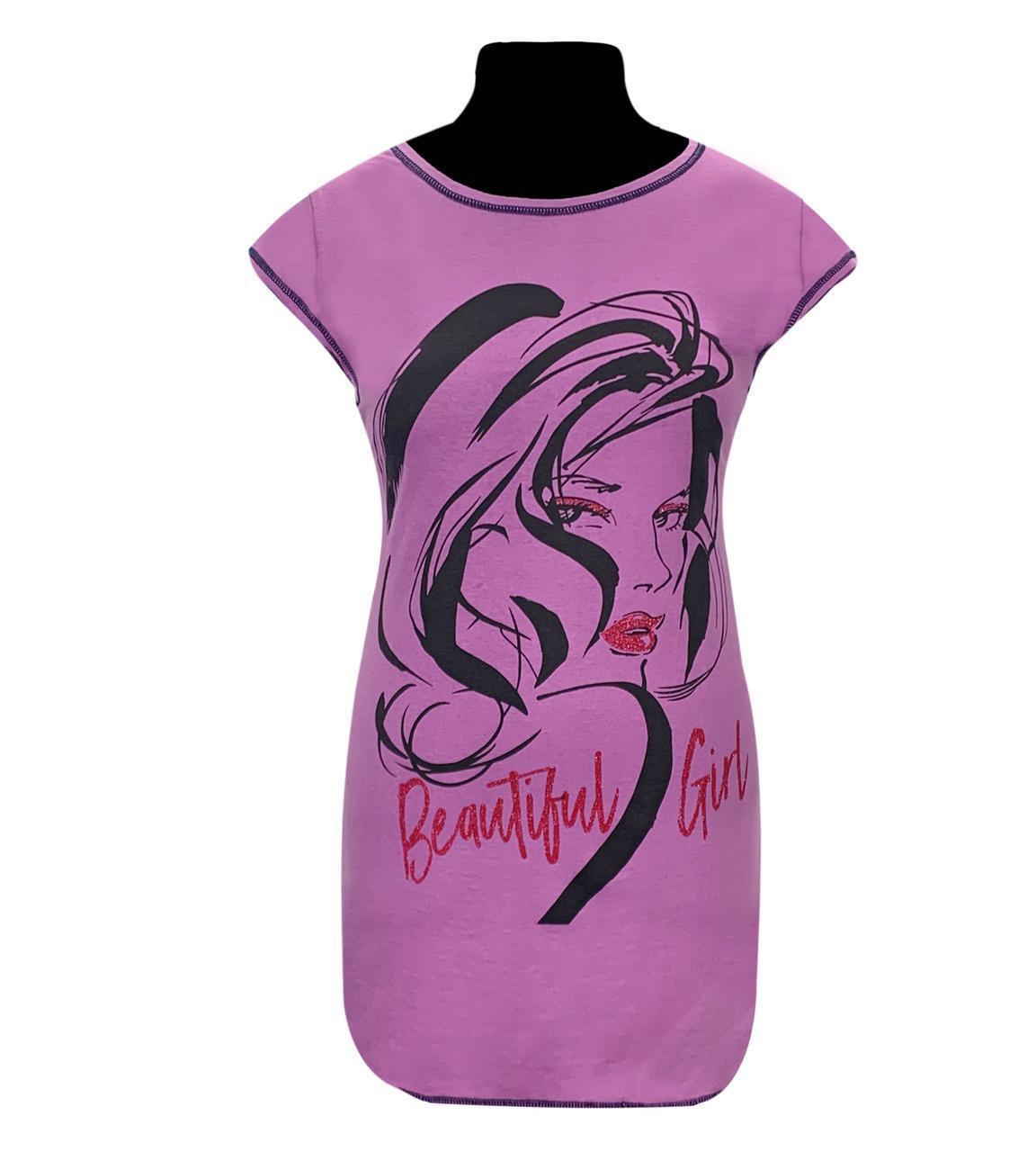 Туніка жіноча літня 930 Beautiful girl р. 56/58 Бузковий (1773562790)