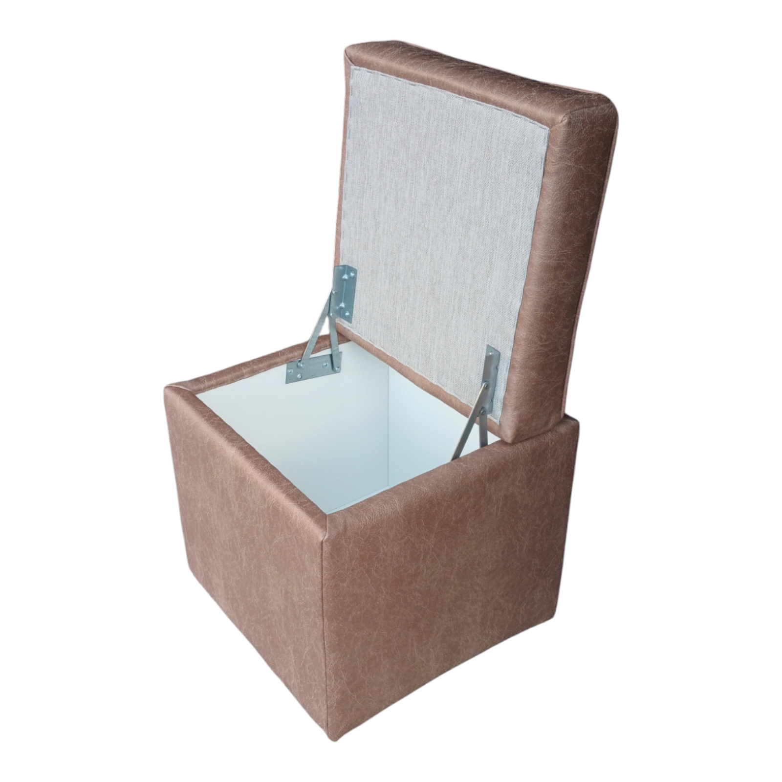 Пуф квадратний Люкс з нішою штучна замша Вестерн 40х40х43 см Коричневий - фото 3