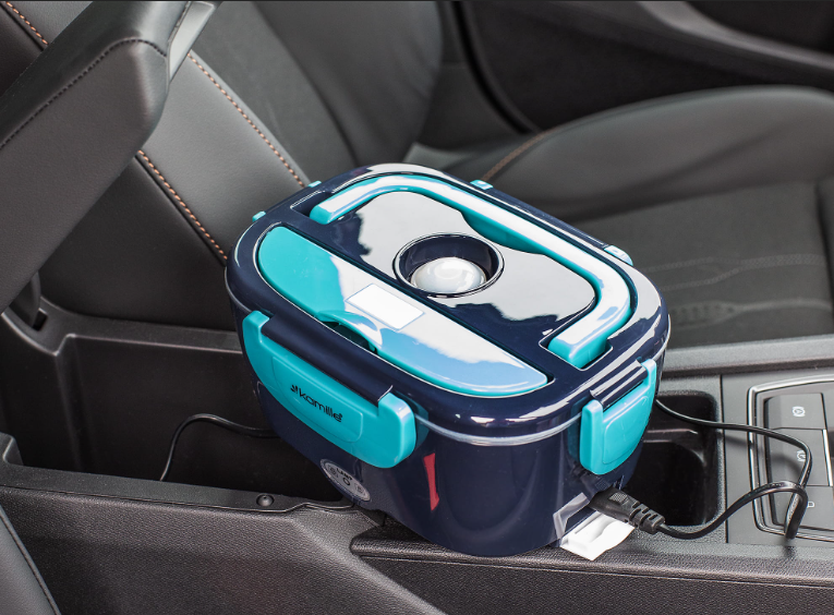 Ланч-бокс електричний Kamille Vizo із двома ємностями 1,5/0,45 л автомобільний Чорний/Блакитний (2170) - фото 10