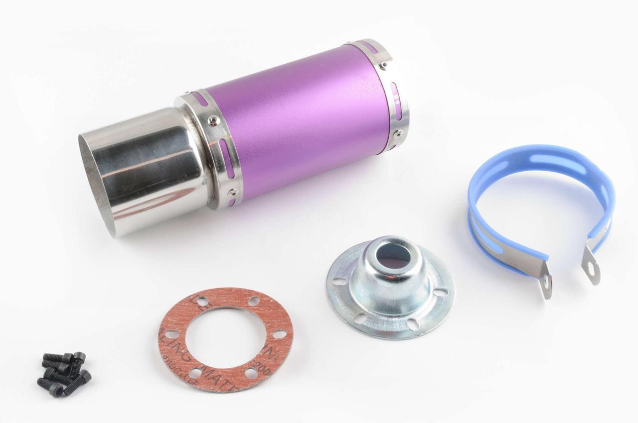 Глушитель тюнинг mod:3 170х100 мм/крепление Ø 78 мм Фиолетовый прямоток (2177153782)