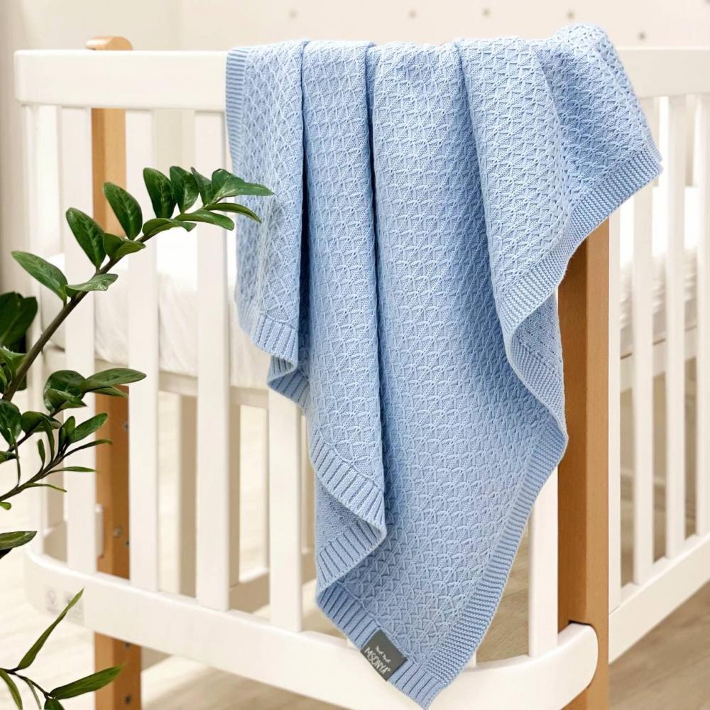 Плед детский Ромб мелкий хлопок Голубой