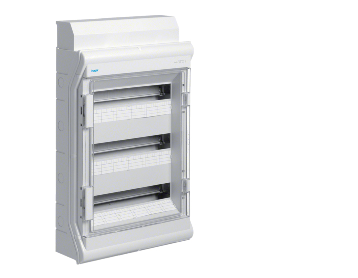 Щит накладной HAGER VECTOR IP65 IP65 на 54 модулей Прозрачный (VE318DN)