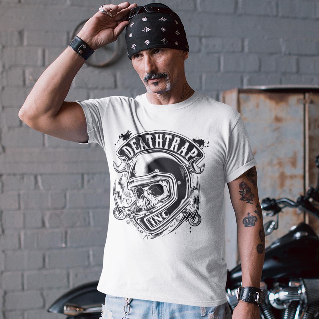 Футболка унисекс Harley Davidson Deathtrap Inc wht 2XL Белый (32697834)