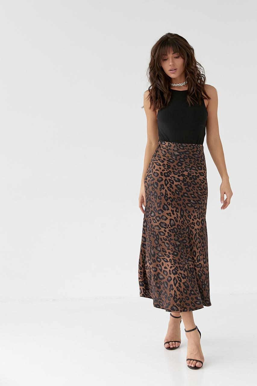 Юбка миди атласная S Коричневый (9505909) - фото 6 Юбка миди атласная S Коричневый (9505909) - фото 6