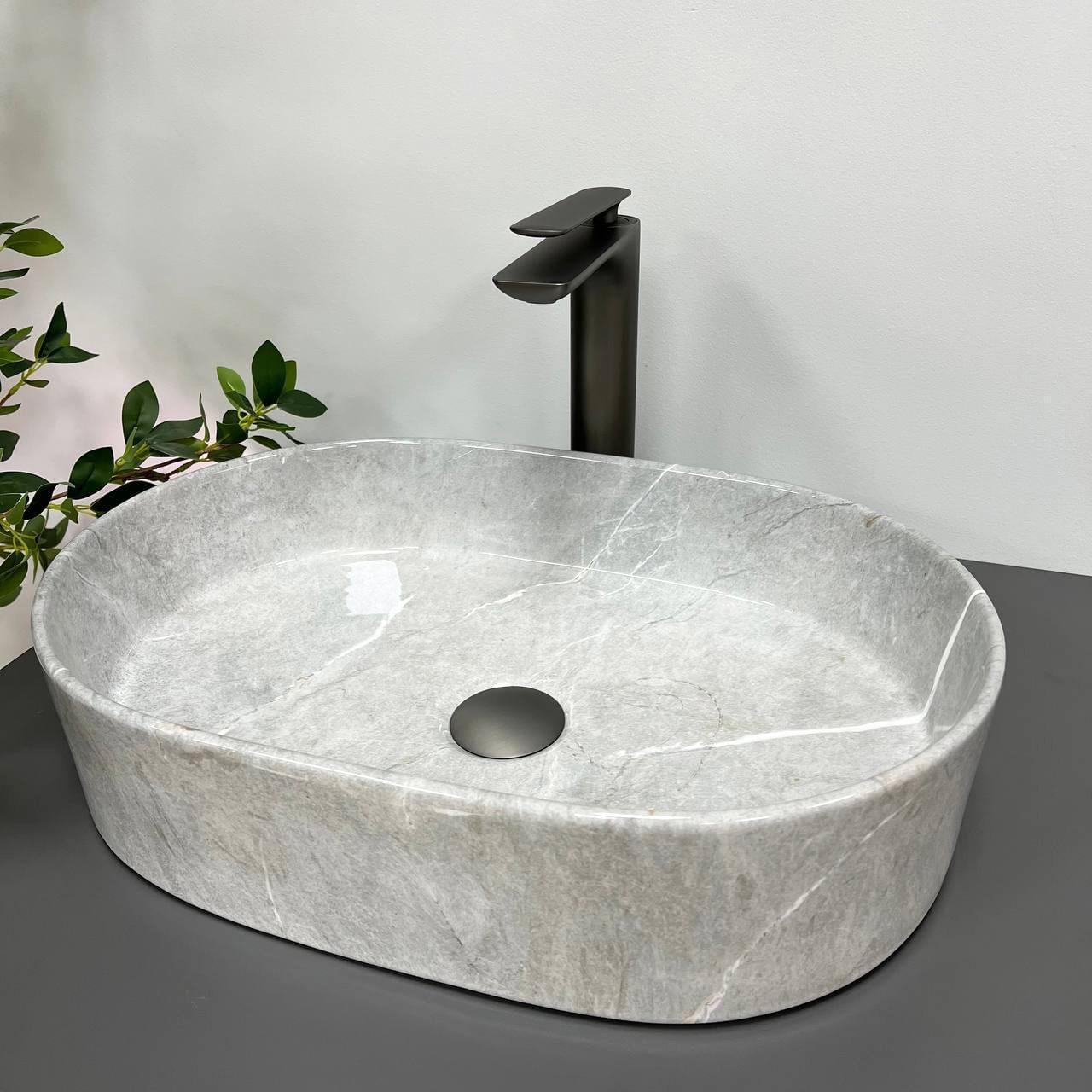 Умивальник накладний VBI VERONA 50 Grey Stone Glossy (2808389706)