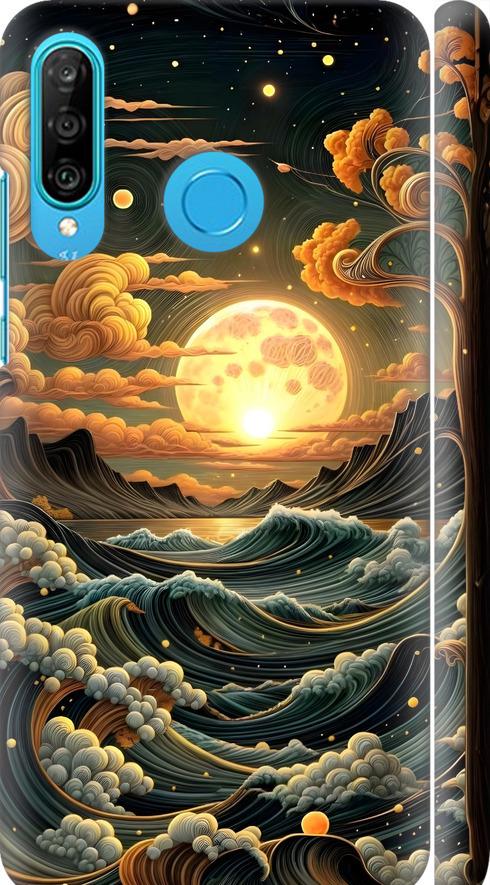 Чехол на Huawei P30 Lite Арт волны (6332m-1651-42517)