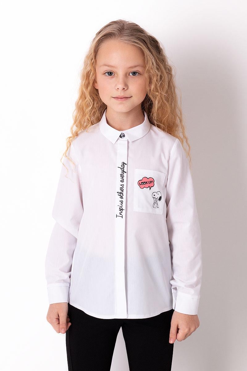 Рубашка для девочки Mevis 3687-01 122 см Белый (156515)