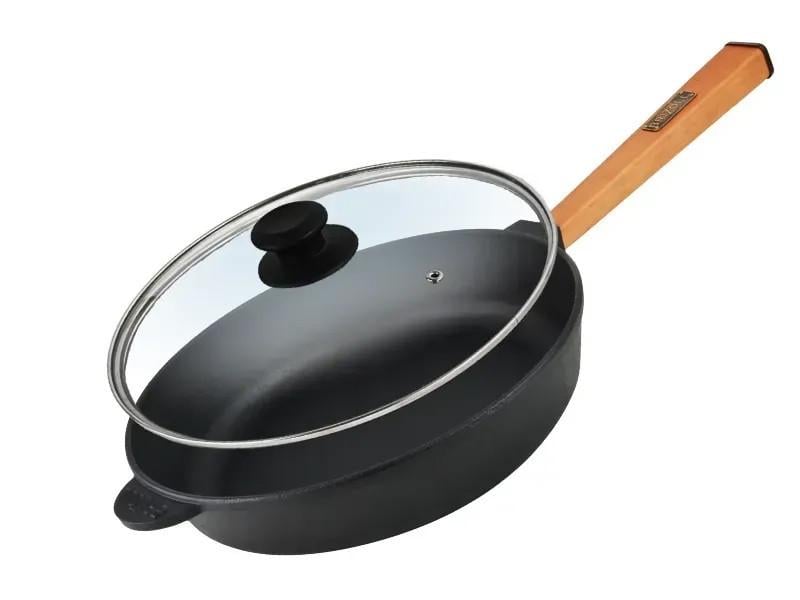 Сковорода чугунная с крышкой Brizoll Optima 28х6 см (2860-РСО)