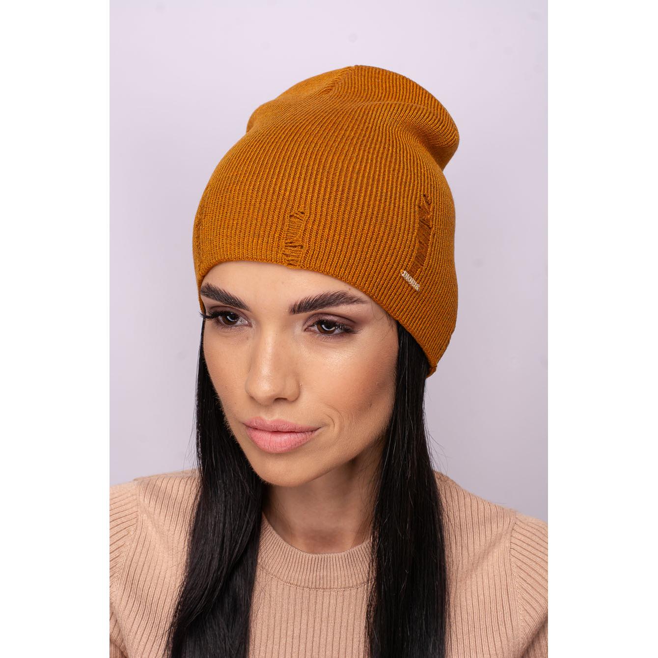 Шапка женская шерстяная Leks Одри one size Горчичный
