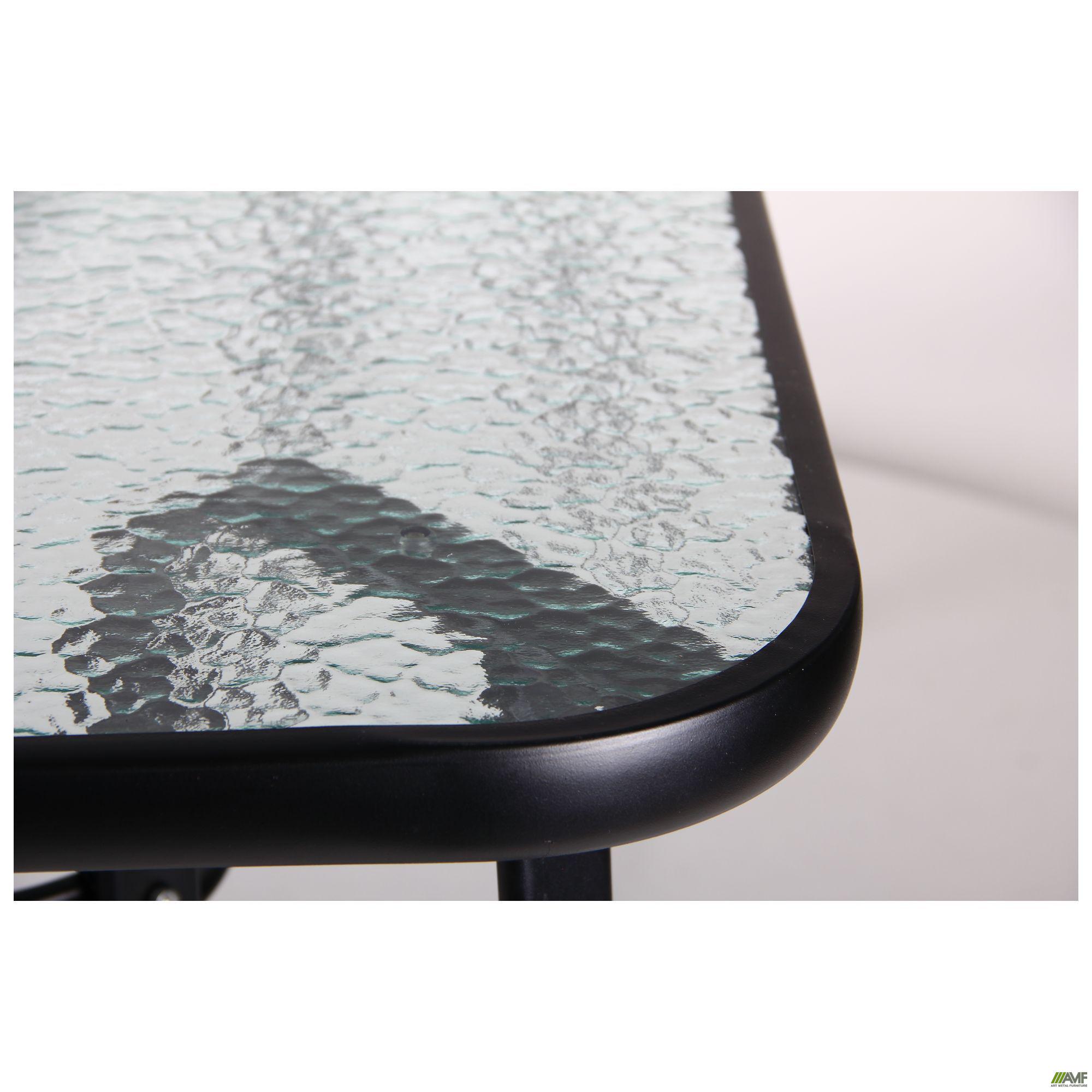 Обідній кухонний стіл AMF Cancun 710х1400х800 мм сталь/загартоване скло Чорний/Хвиля - фото 11 Обідній кухонний стіл AMF Cancun 710х1400х800 мм сталь/загартоване скло Чорний/Хвиля - фото 11