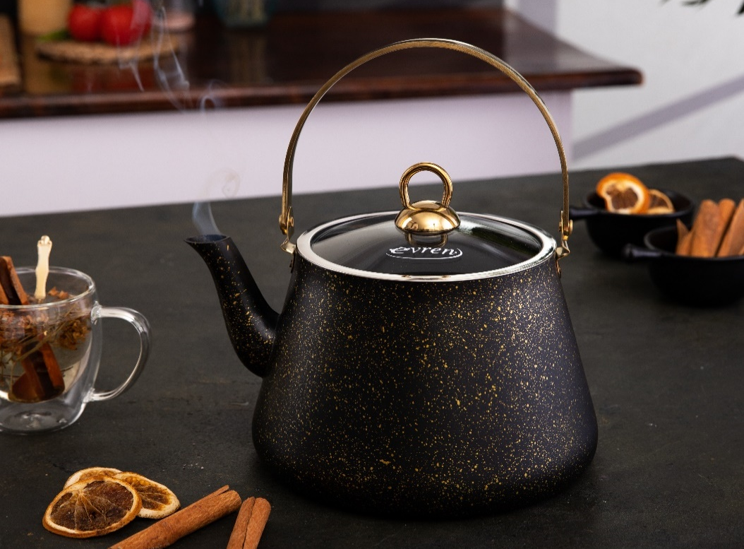 Чайник для плити Evren 6479 квадратний 1 л Чорний (25812043)
