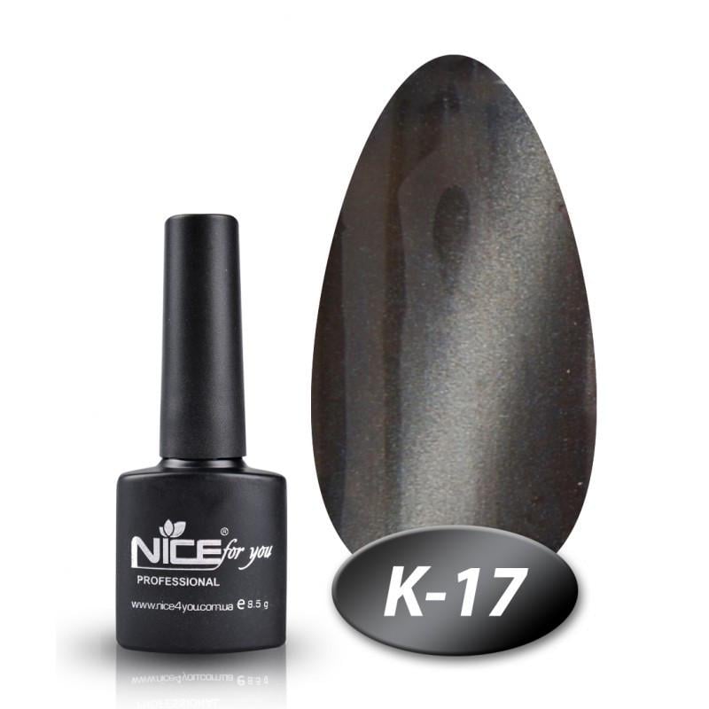 Гель-лак Nice for you Cat Eyes 8,5 мл К-17 Графитный Гель-лак Nice for you Cat Eyes 8,5 мл К-17 Графитный