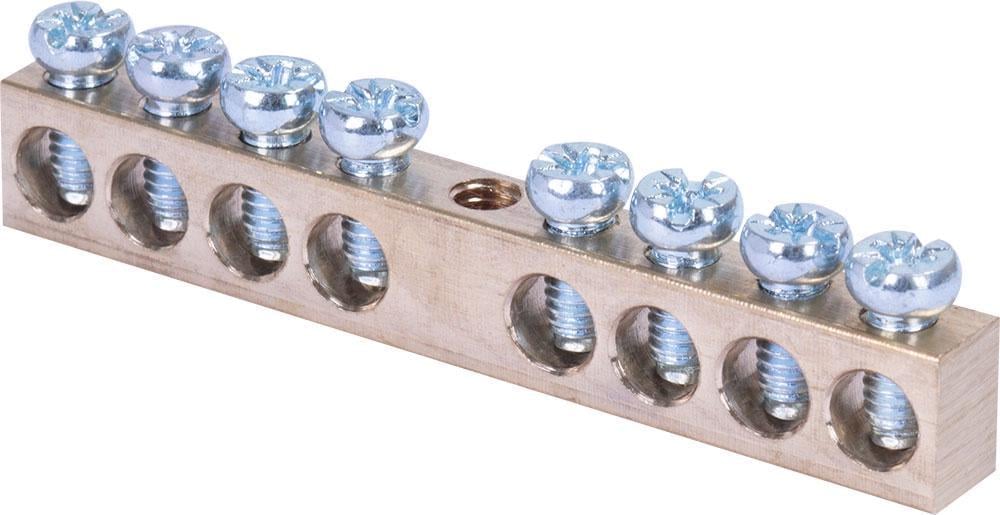 Шина нульова E.NEXT e.bsc.stand.20.8 8 отворів кріплення по центру мідь 6х9 мм (s055003)