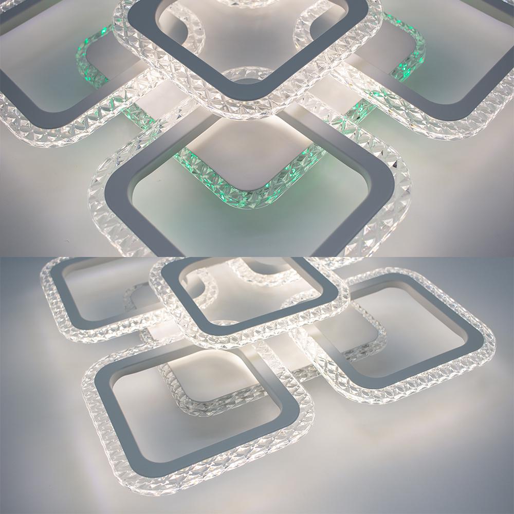 Люстра смарт керована світлодіодна ROOM ICE RGB 6S 70 Вт SMARTз підсвічуванням RGB 380x380x75 мм Білий (10573) - фото 3