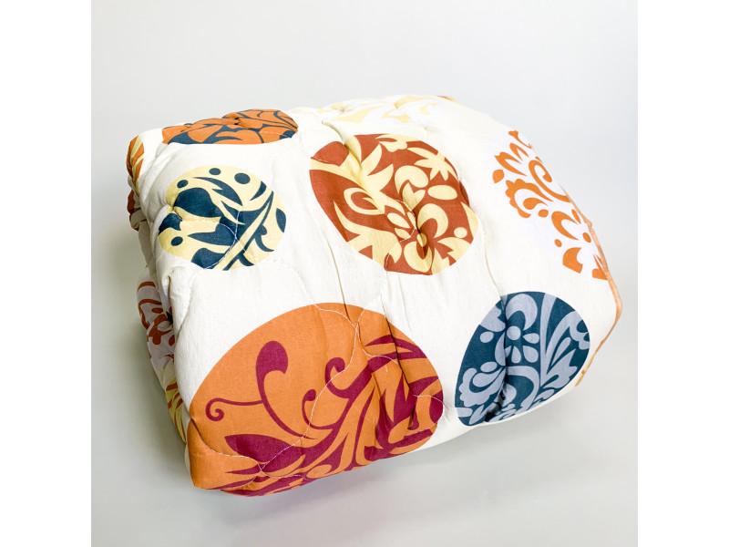 Одеяло шерстяное с полиэстером двуспальное 10195 Бежевый с коричневым (DR009646)