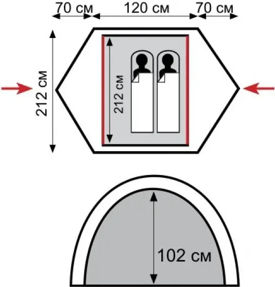 Намет 2-місний Tramp Sarma 2 v2 TRT-030 (1870392255) - фото 2