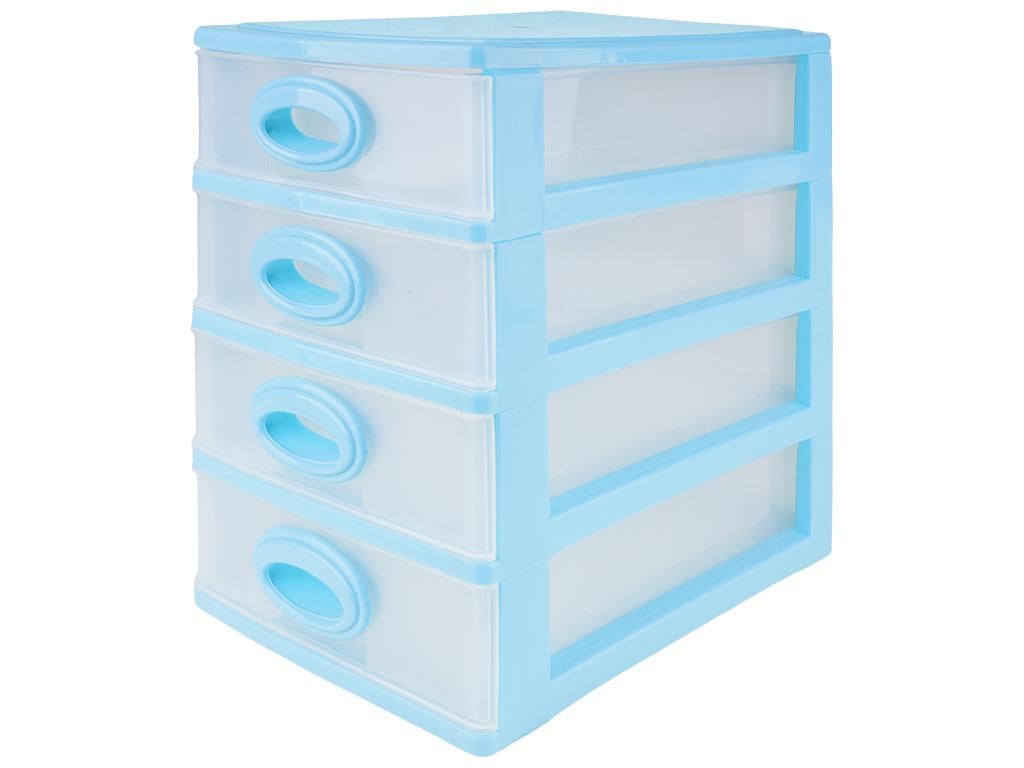 Стеллаж 4х ярусный 27х19х27 см Голубой (MCS-BK028-8)