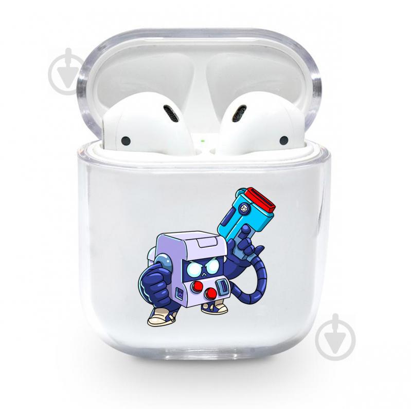 Прозрачный силиконовый чехол Apple AirPods с рисунком - 8-BIT / Brawls Stars (KAP1103)