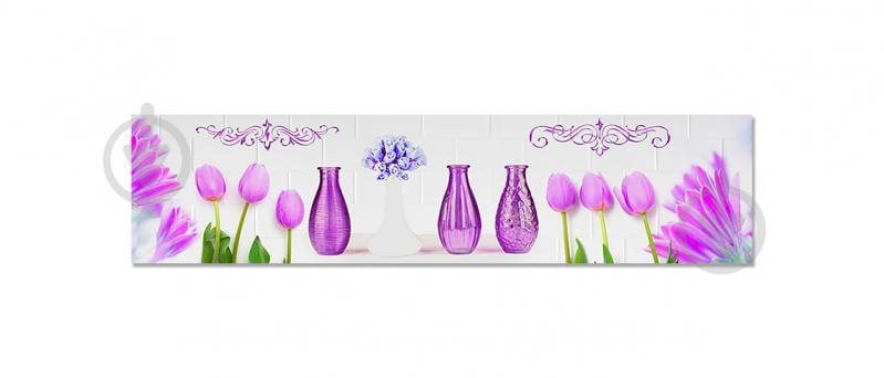 Наклейка вінілова фартух кухонний Zatarga "Вази і Тюльпани" 600х2500 мм (Z181319)