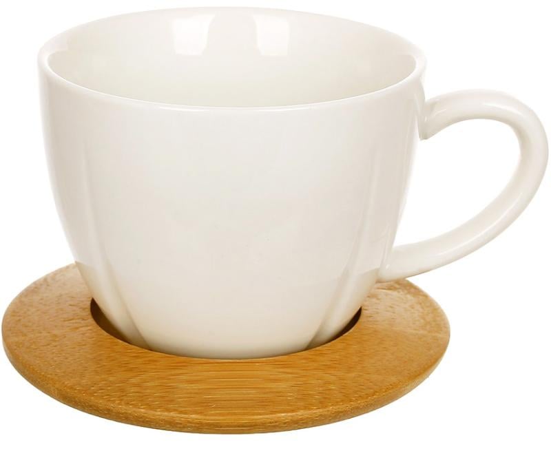 Набор чайно-кофейный BonaDi Home 6 чашек 180 мл и 6 бамбуковых блюдец