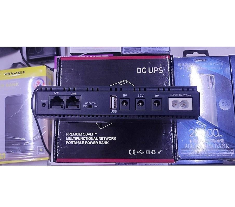 Блок безперебійного живлення для роутера UPS DC1018P 5V/9V/12V 10400 mAh USB POE LAN порти (2326693420) - фото 2