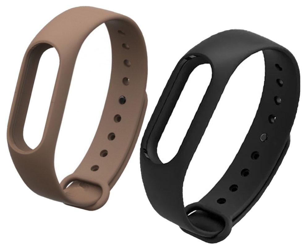 Набор ремешков MRK для браслета Xiaomi Mi Band 2 MRK Flax Черный/Коричневый