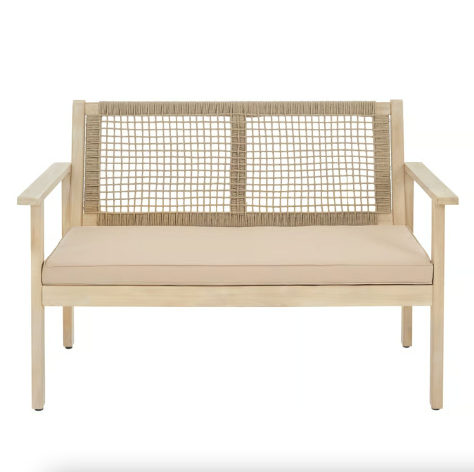 Лавка садова Di Volio Teracina з спинкою Бежевий (4935) - фото 3 Лавка садова Di Volio Teracina з спинкою Бежевий (4935) - фото 3