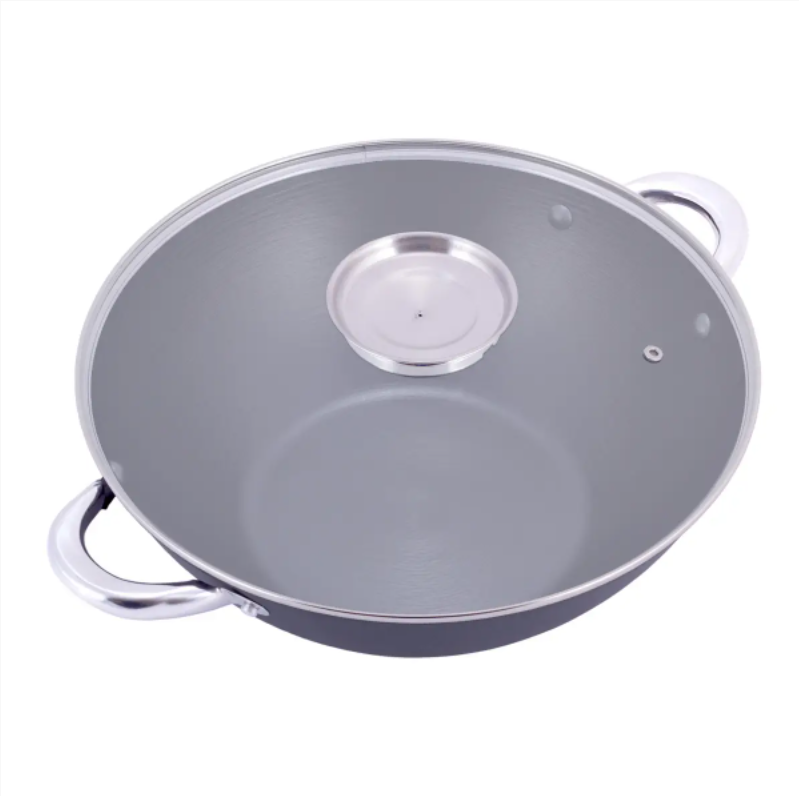 Котел чавунний для плову Kamille Wok KM-4807MR 4,5 л з антипригарним покриттям для індукції та газу (NA001669) - фото 1