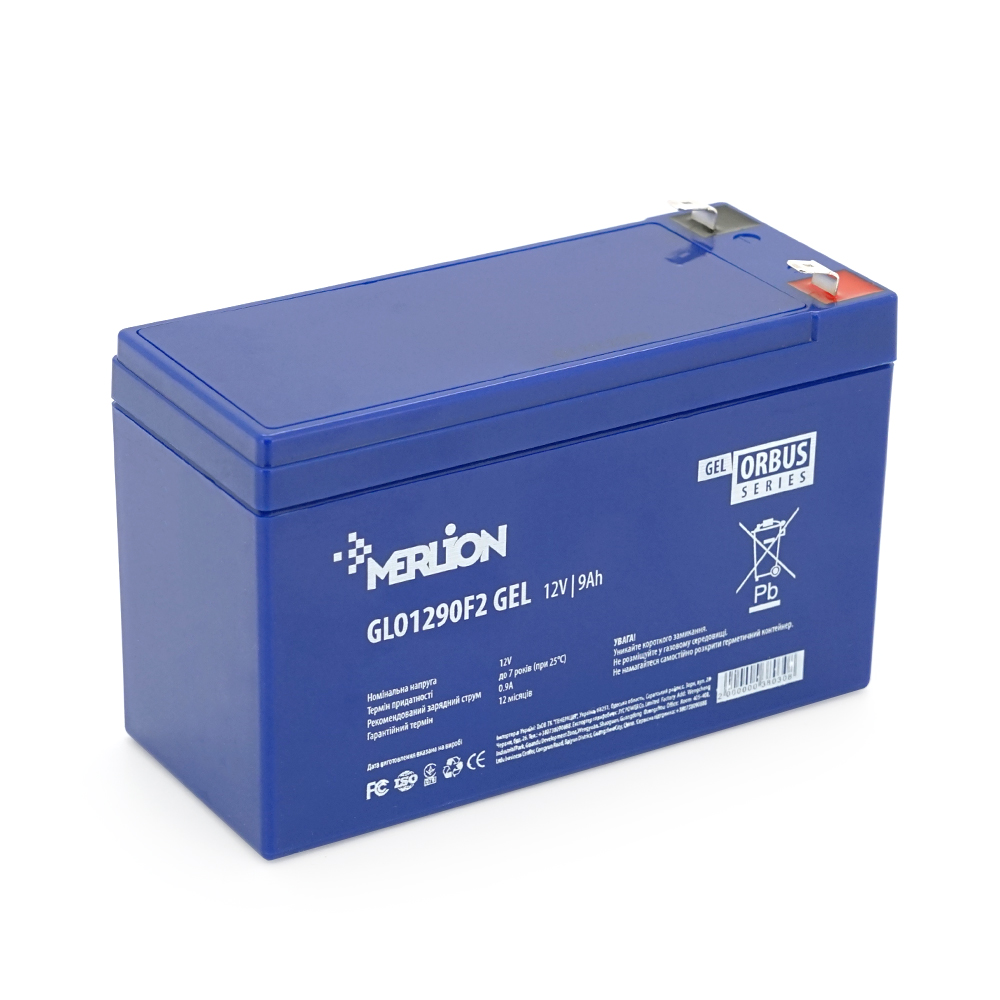 Акумуляторна батарея AGM Merlion orbus glo1290f2 12v 9ah 150x65x95 мм 2,5 кг Синій (YUT_V10399) - фото 1
