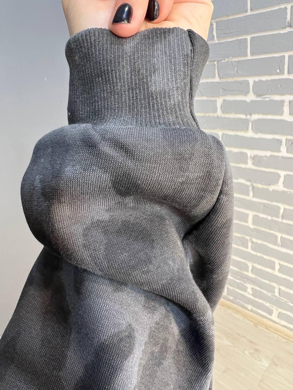 Костюм женский A-N 2762 утепленный худи с капюшоном и брюки палаццо леопардовый принт L Графитовый (3201) - фото 10 Костюм женский A-N 2762 утепленный худи с капюшоном и брюки палаццо леопардовый принт L Графитовый (3201) - фото 10