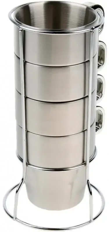 Кухоль металевий Kamille 300 мл на сталевій підставці 4 шт. (КМ 4379) - фото 3 Кухоль металевий Kamille 300 мл на сталевій підставці 4 шт. (КМ 4379) - фото 3