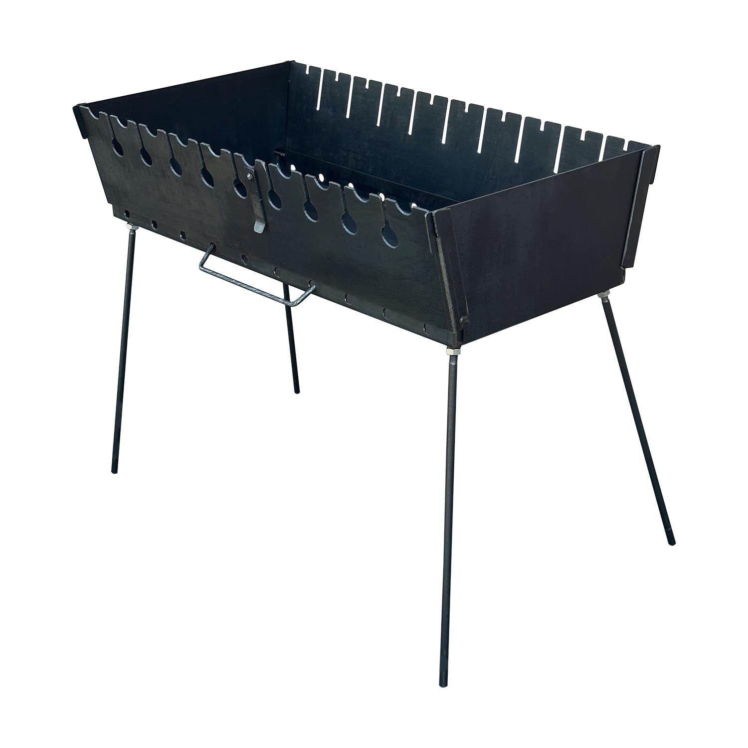 Мангал-валіза переносний дворівневий Mzavod Пегас на 10 шампурів 2 мм сталевий розбірний Чорний (147-17-1040520000004)