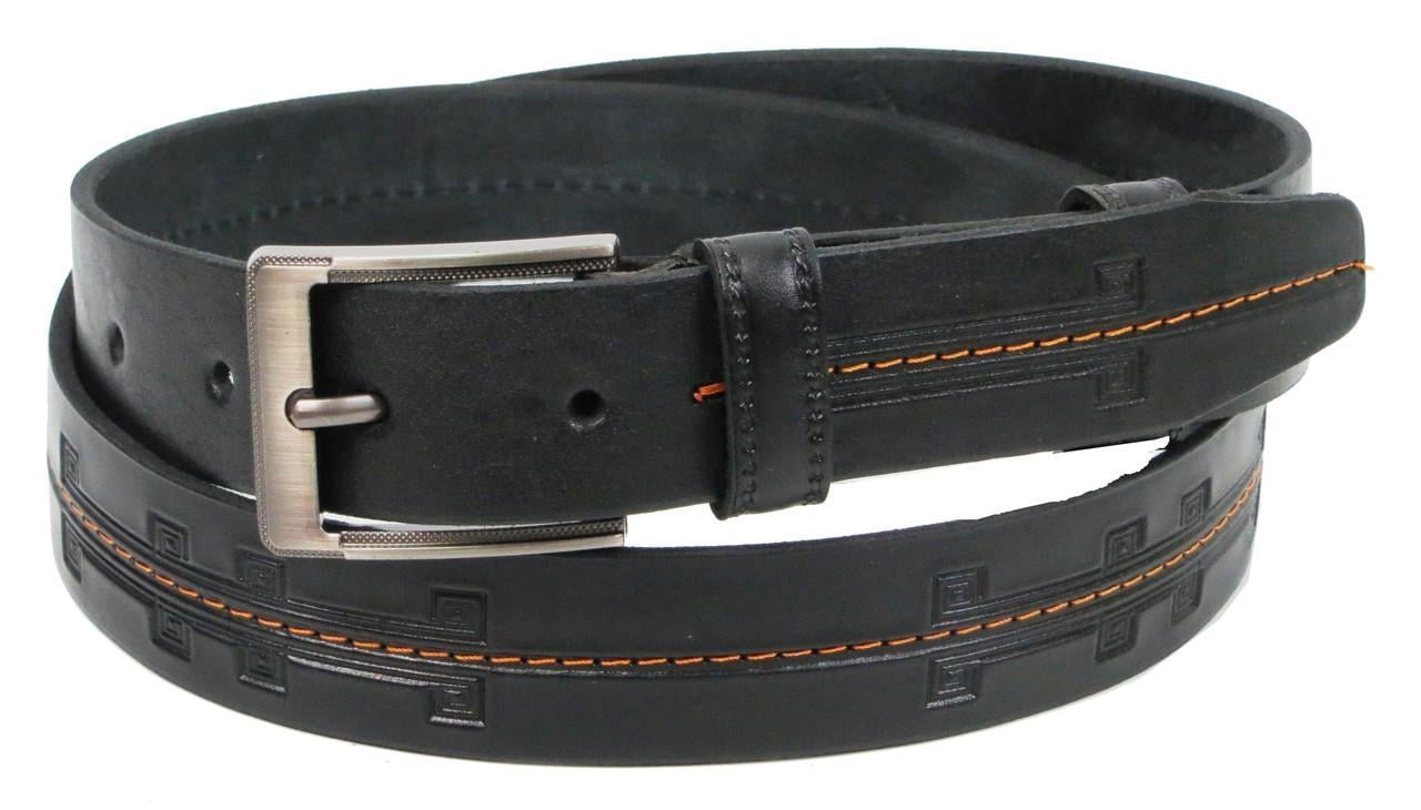 Ремень мужской Skipper 1283-35 под брюки натуральная кожа 3,5 см Черный