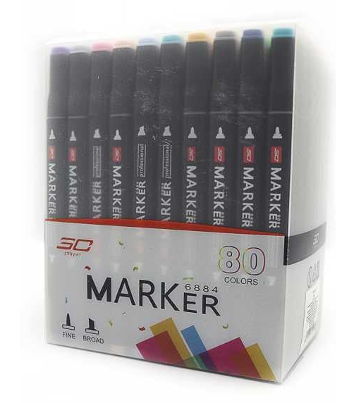 Набор скетч-маркеров Josef Otten SC Professional 80 цветов скошенный круглый наконечник 1х1х14,5 см