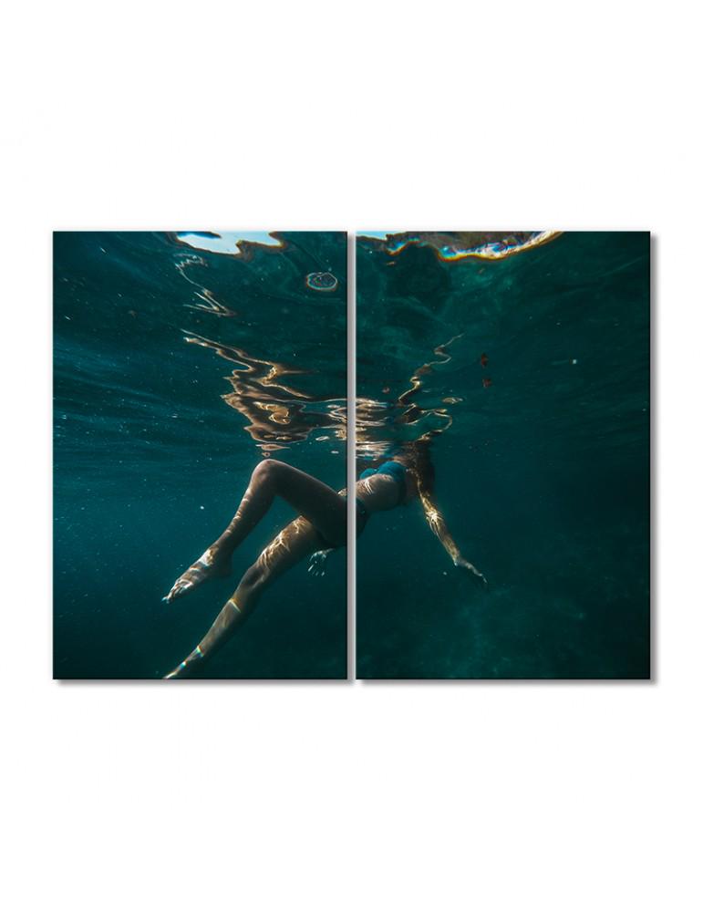 Картина модульная Подводное погружение 2 модуля 60x90 см