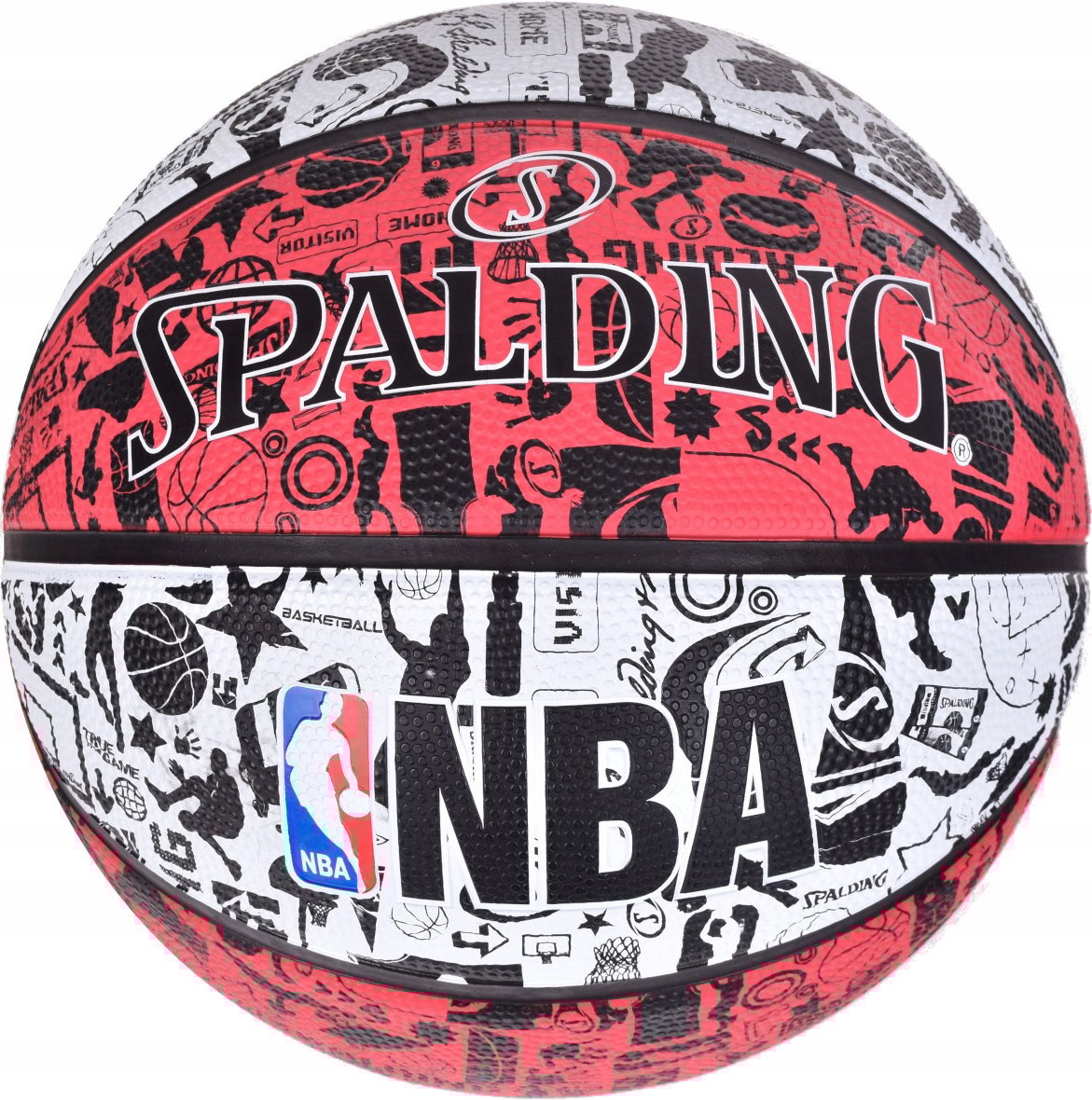 Мяч баскетбольный Spalding NBA Graffiti Outdoor Size 7 White/Red