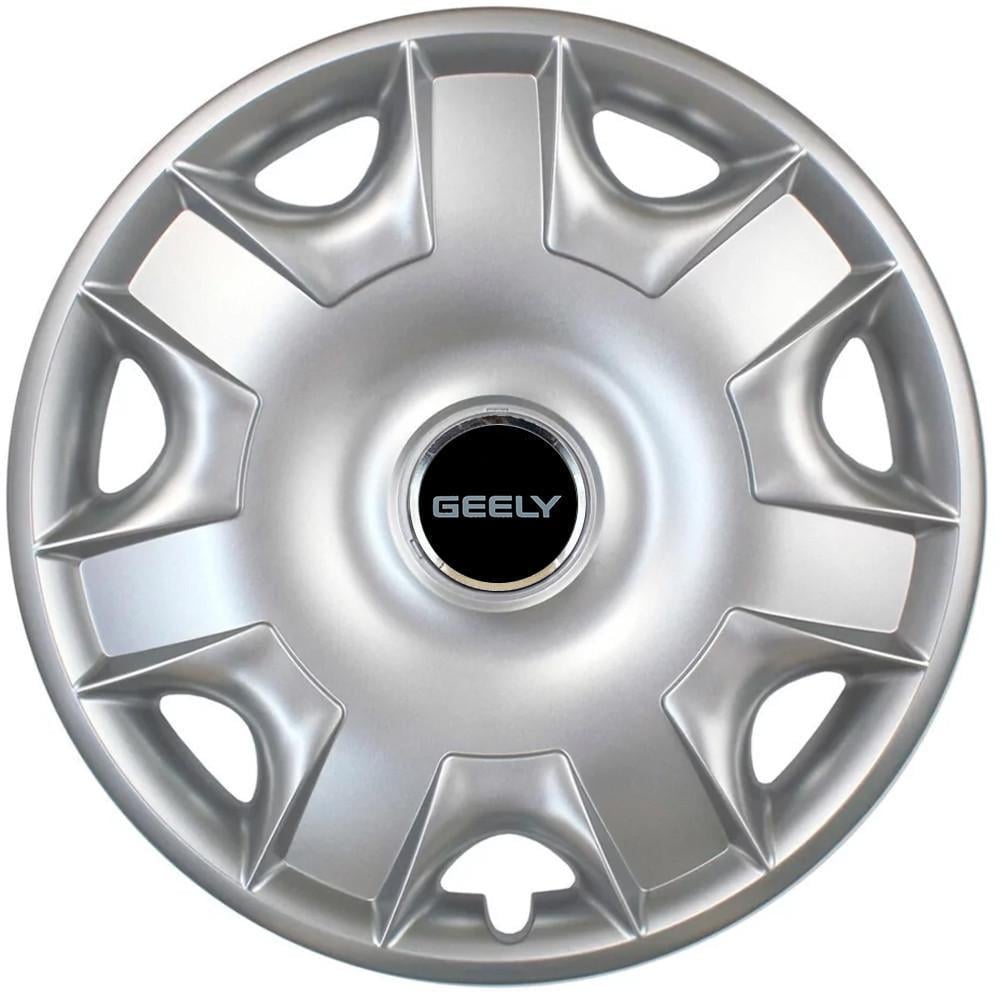 Колпаки SJS 301 с логотипом Geely R15 4 шт. Серебристый