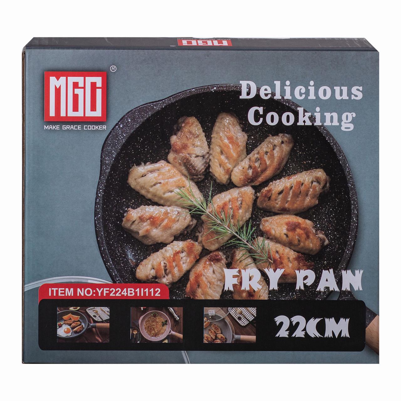 Сковорода з антипригарним мармуровим покриттям та кришкою 22 см Чорний (2358506302) - фото 7 Сковорода з антипригарним мармуровим покриттям та кришкою 22 см Чорний (2358506302) - фото 7