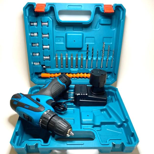 Акумуляторний шуруповерт Cordless Drill з набором універсальних інструментів у кейсі (2104618577)