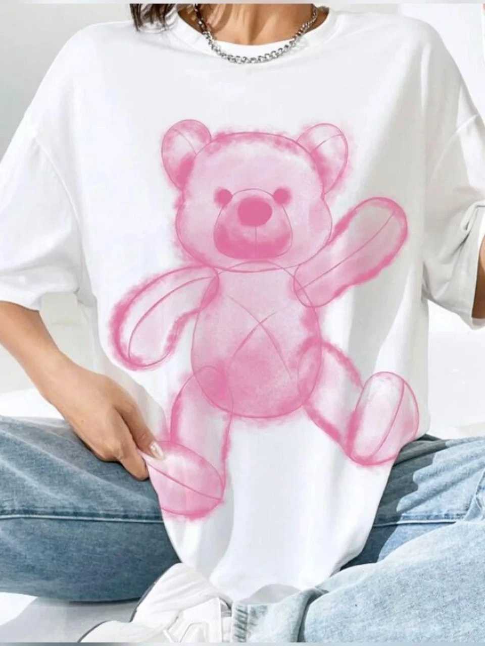 Футболка женская с принтом Pin-000-994 повседневная M Белый (2634324647)