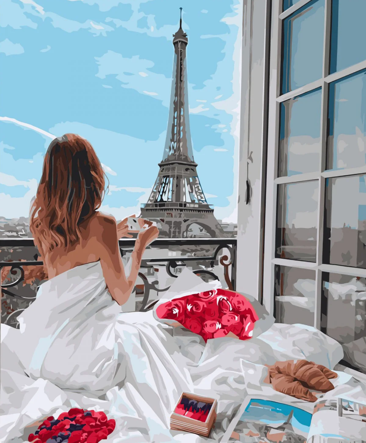 Картина за номерами Strateg Преміум Ранок в Парижі з лаком та рівнем 40x50 см (VA-2711) Картина за номерами Strateg Преміум Ранок в Парижі з лаком та рівнем 40x50 см (VA-2711)