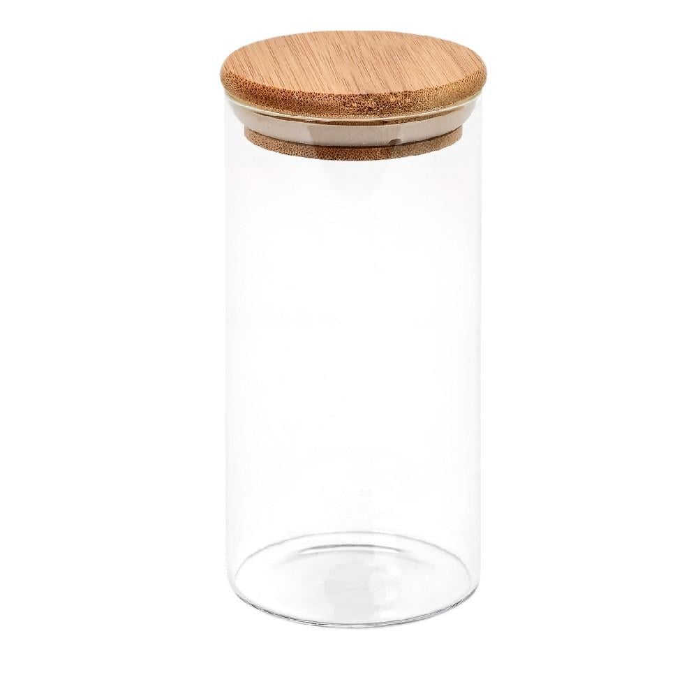 Банка с бамбуковой крышкой R92817 400 мл 6,5х16 см - фото 1 Банка с бамбуковой крышкой R92817 400 мл 6,5х16 см - фото 1