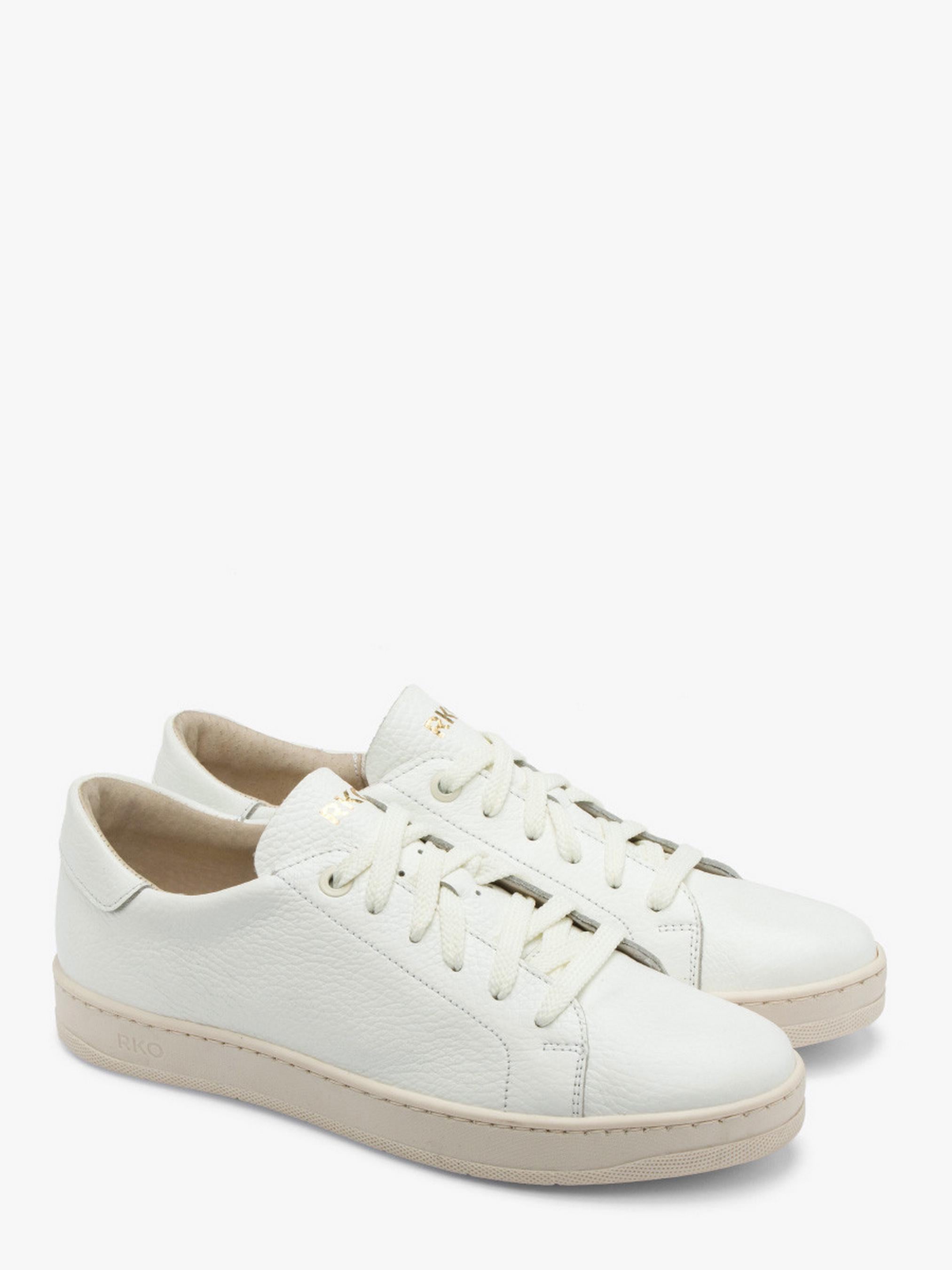 Кеды кожаные женские RYLKO на бежевой подошве р. 42 Белый (0ERP5_EP__BL)