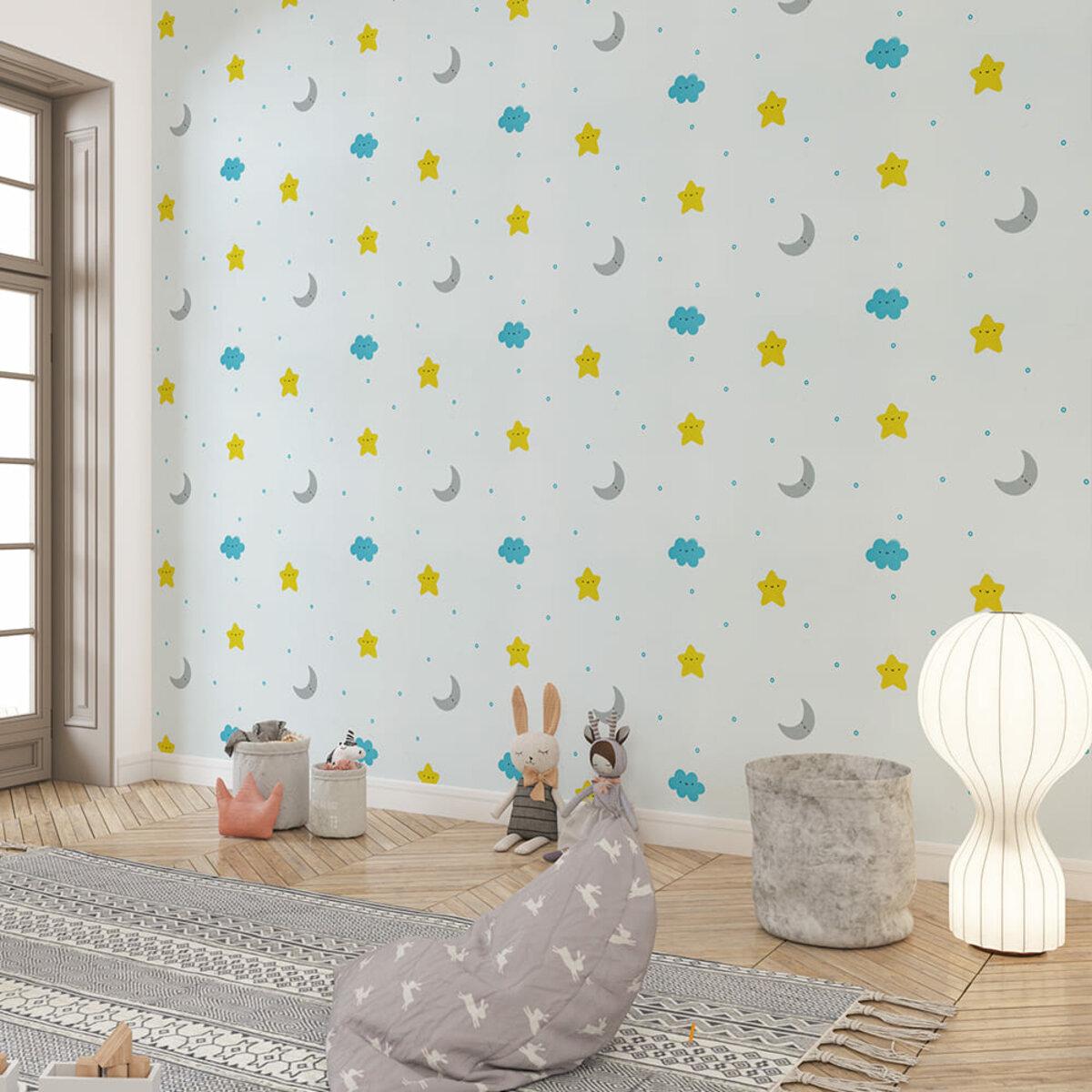 Обои самоклеящиеся 2800х500х2 мм Луна и звездочки (SW-00001947) - фото 6