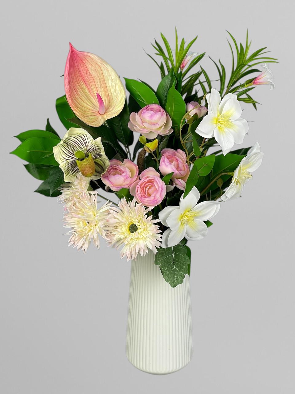 Искусственный букет из клематиса/антуриума/орхидеи/жоржин (А412)